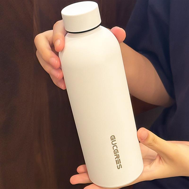 520ml Insulated Bottle Solid Color Stainless Steel Jug with Lid Large Capacity Ice Coffee Cup Portable for Driving Travel Home