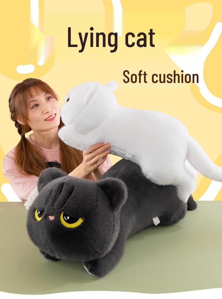 Cross-Border Long Cat Plush Pillow - Cute Cat Toy Backrest and Gift
