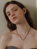 Leeenoir Mini Flow Initial String Necklace (Black)