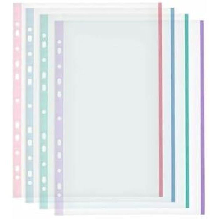 Housses A4 - PINCELLO - Multicolores - 48 Unités - Plastique - Qualité Supérieure