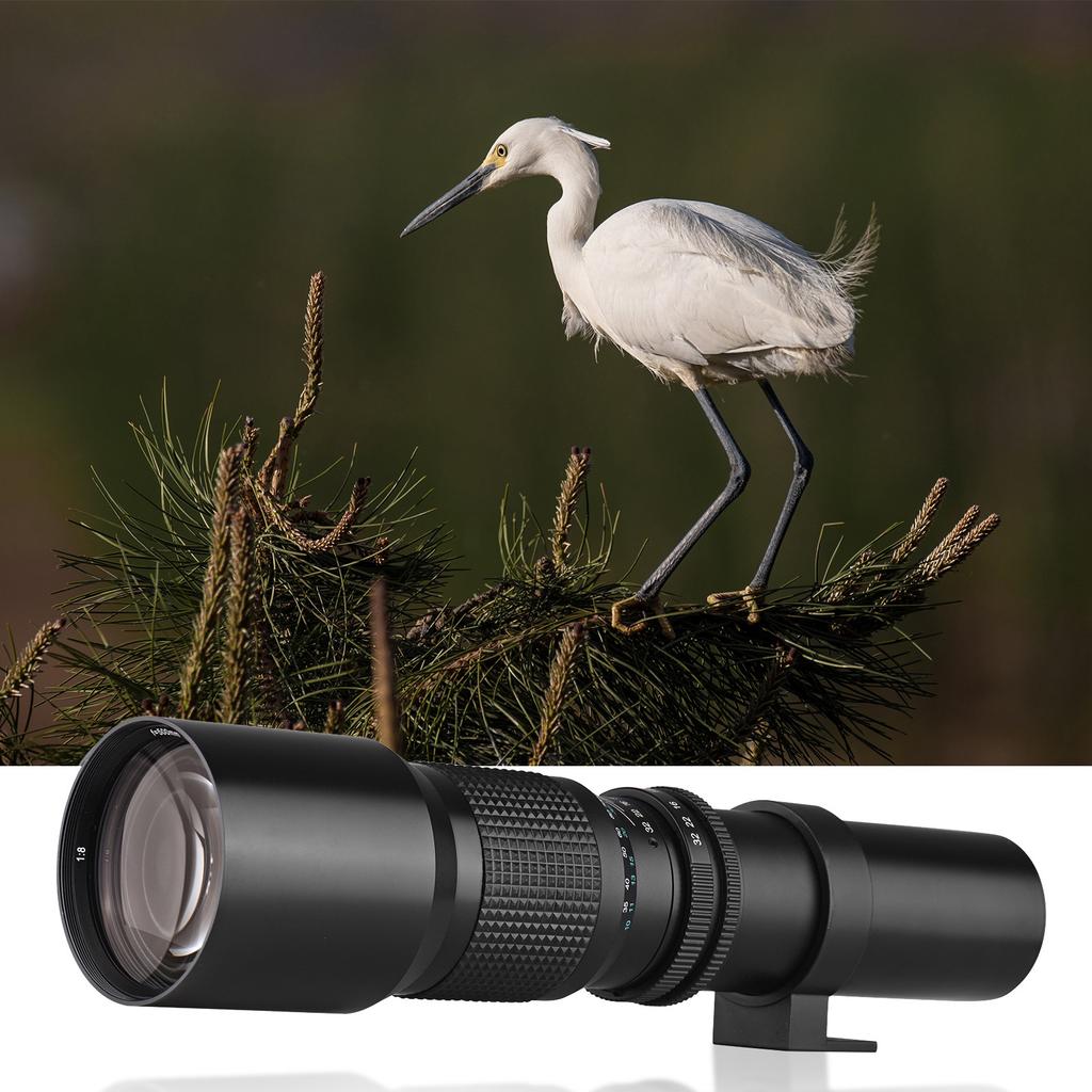 Super Telephoto Lens, 500mm Manual Zoom F8.0-F32 Aperture with Tripod Mount and T-Mount to NEX E-Mount Adapter   for A9    R  S  000  000  50