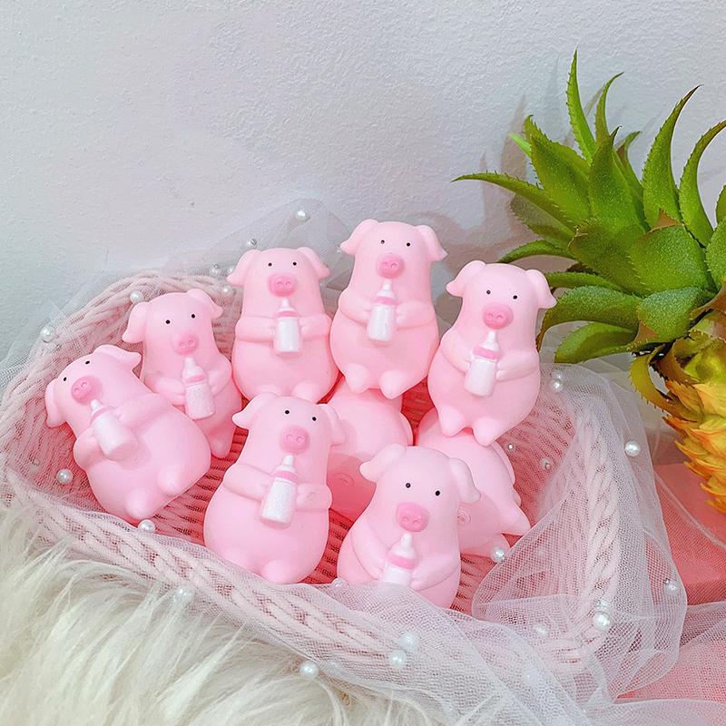 

Cute funny little pig venting children s toy pig pig pinch music bottle pig creative trick gift розовый