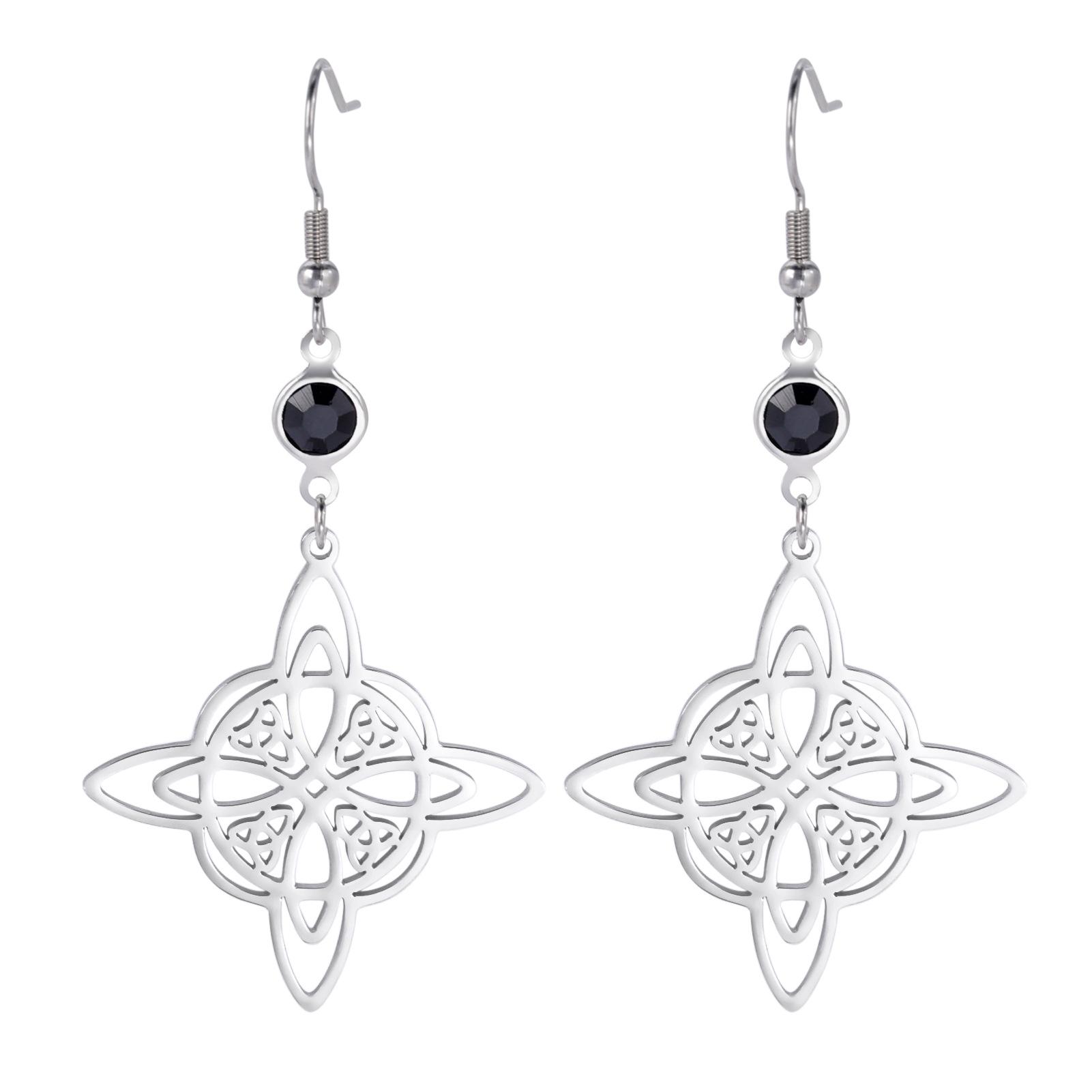 

Double Layer Hollow Celtic Triangle Knot Pendant Earrings Jewelry Set