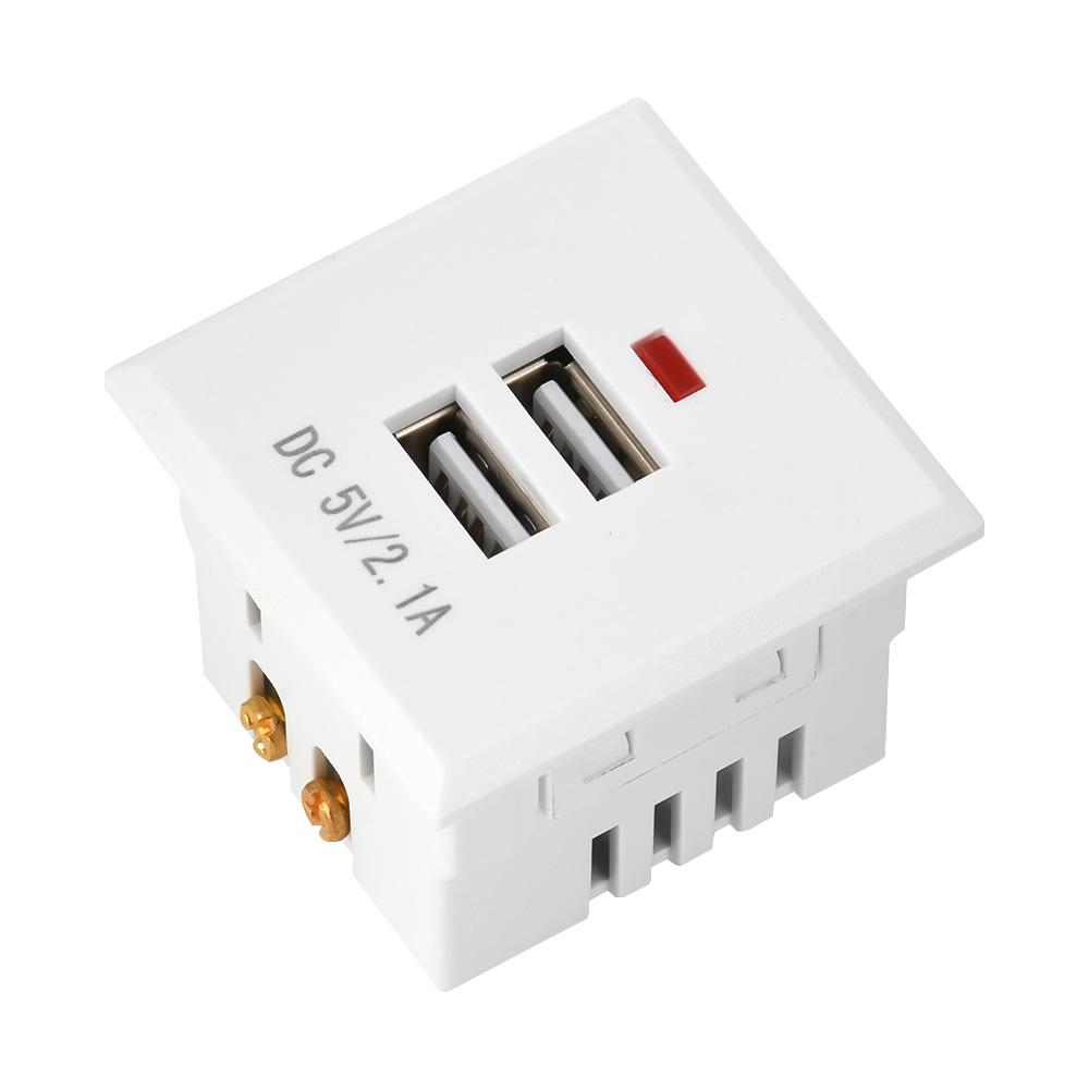 5V 2.1A Dual USB Power Socket Embedded Desktop Socket USB Charging Panel Module For Mobile Phones Tablets Ipad Chargers