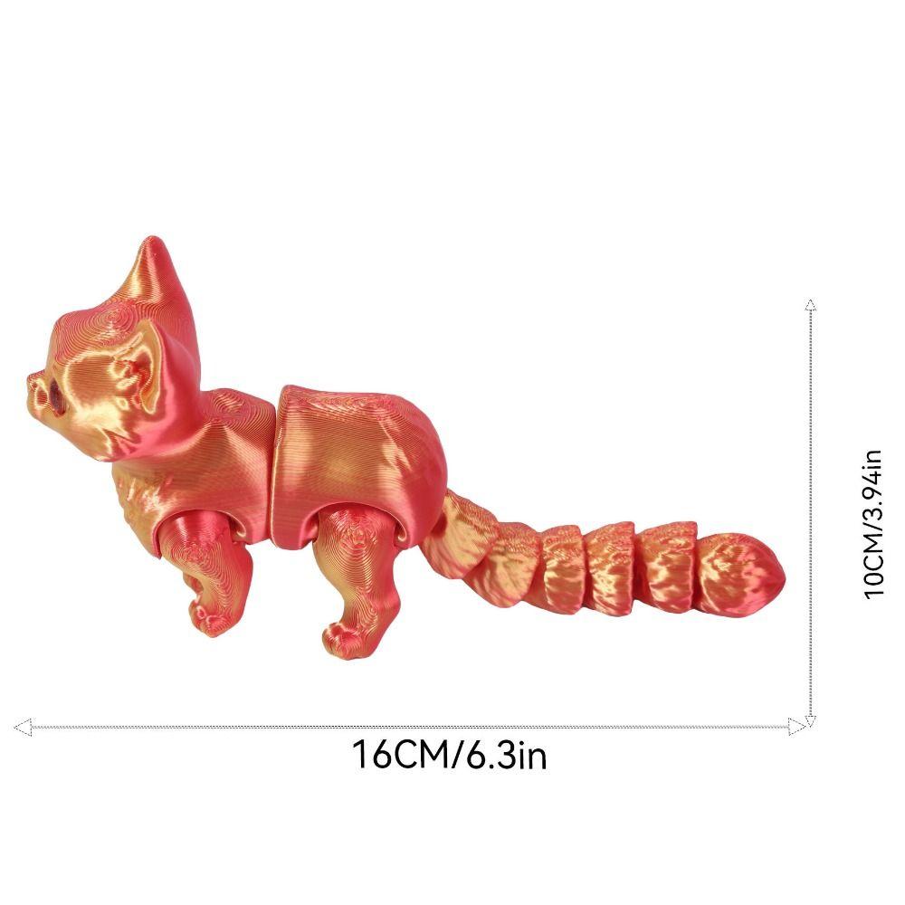 Plastic Material Articulated Cats Doll Big Eyes Cute Cat Figure 3D Printed Cat Model Home Decor