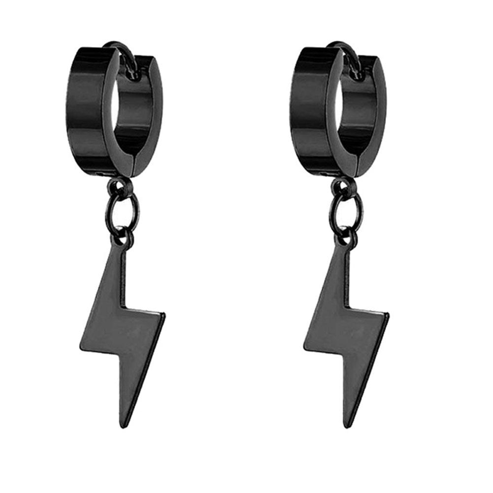 1 Pair Punk Stainless Steel Stud Earrings Black Earrings Set For Men Women Vintage Hip Hop Piercing Ear Fashionable and Minimalist Jewelry