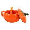 Pumpkin Shaped Ceramic Coffee Mug for Tea and Coffee 250Ml with Spoon