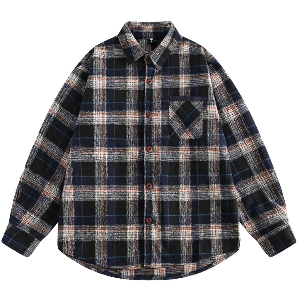 2024 Brief Langarmhemd Japanischer Hong Kong Stil Ins Loses Hemd Jungen Sommer Trendy Vielseitig Casual Mantel