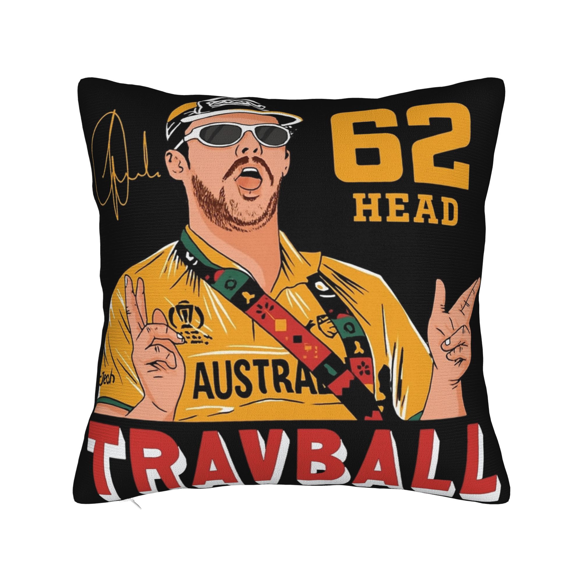 Travball Travis Head  Pillow Cover Accessories Soft Cushion Cover Decorative  Throw Pillow Case Cover Seat Multi-Size 12x12Inch