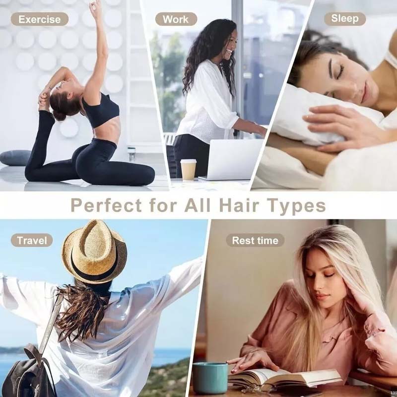 4PCS Satin Hair Curler Roller for Heatless Hair Curls Hair Caps Curling Rod Set