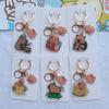 Cute Cartoon Capybara Flat Transparent Double-sided Keychain Student Backpack Accessories Capibala Pendant Keyring Jewelry Gift