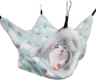 Hamster Hammock Small Pet Hanging Bed Double Warm Thickened Honeybug Flying Squirrel Guinea Pig Hammock Pet Cage Accessories