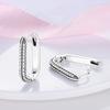 Original 925 Sterling Silver Women Hoop Earrings High Quality Shine Zircon U Shaped Classic Style Earring for Women Jewelry Gift