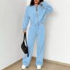 Women's 2 Piece Outfits Fall Casual Zip Up Tracksuit Long Sleeve Sweatshirt And Wide Leg Sweatpant Lounge Set