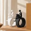 Jijijing 3D Printed Reading Figurine, Abstract Reader Statue for Home Decor, Modern Minimalist Sculpture Bookshelf Desk Office Ornament