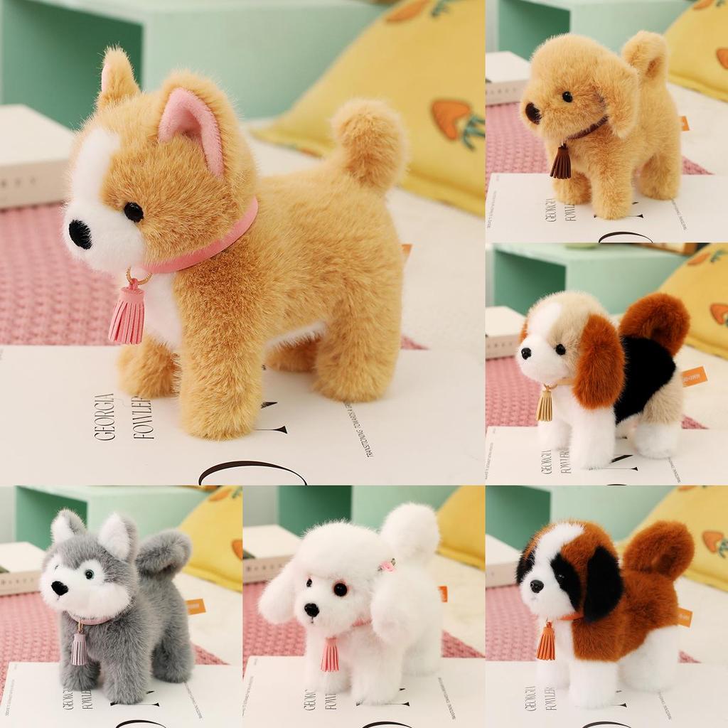 Cuter Husky Poodle Plush Dog With Tassel Necklace Decor For Kids Collection Gift