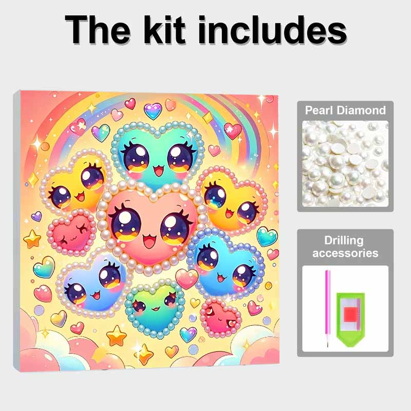 Kit Pittura Diamante 5D Fai da Te Cuore d'Amore Carino con Perle e Gemme per Adulti/Principianti Idea Regalo Decorazione Casa 11,81x11,81 pollici
