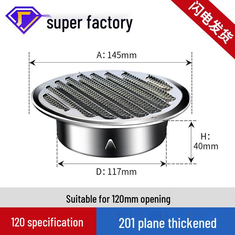 Stainless Steel Round Rainproof Vent Cap Grille Louver for Exhaust and Ventilation