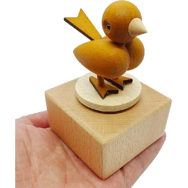 Uroczy Mały Niedźwiadek Mini pozytywka, Drewniana Mechaniczna Pozytywka ze Zwierzątkami, Pozytywka Prezent Śpiewająca Zamek na Niebie, Najlepszy Prezent dla Chłopca Dziewczynki