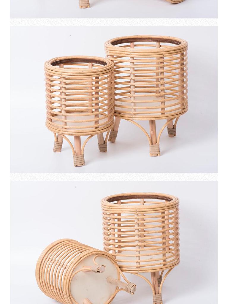 Nordisches Blumentopfregal aus Rattan, handgewebter, bodenstehender Pflanzenständer für Wohnzimmer, Balkone, Hotels und Privatunterkünfte – kreatives Dekor.