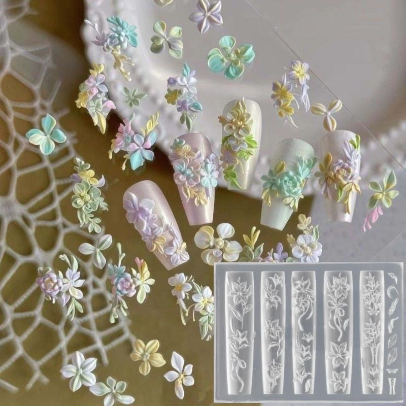 1Pcs Sea Shell Starfish Goldfish Koi Fish 3D Acrylic Nail Mold Summer Sea Coral Flower Butterfly Diy Silicone Mold Nail Art Mold