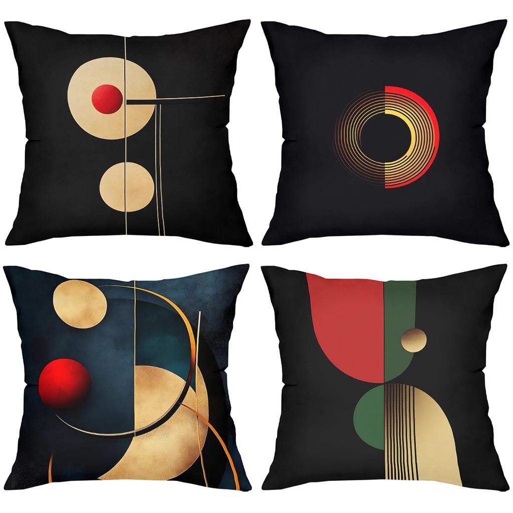 Mid Century Modern Geometric Abstract Throw Pillow Covers Pattern Cushion Cover Suitable For Sofa Bedroom Car Pillow Cover