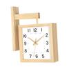 Double Sided Wall Clock with Wooden Frame Silent Movement Large Designer Wall Watch for Home Kitchen Dining Room