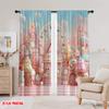 2pcs,2D Plane Printing Curtains Digital Printed Dreamlike Candy Versatile Durable Polyester (without Rod) Decorations For Home