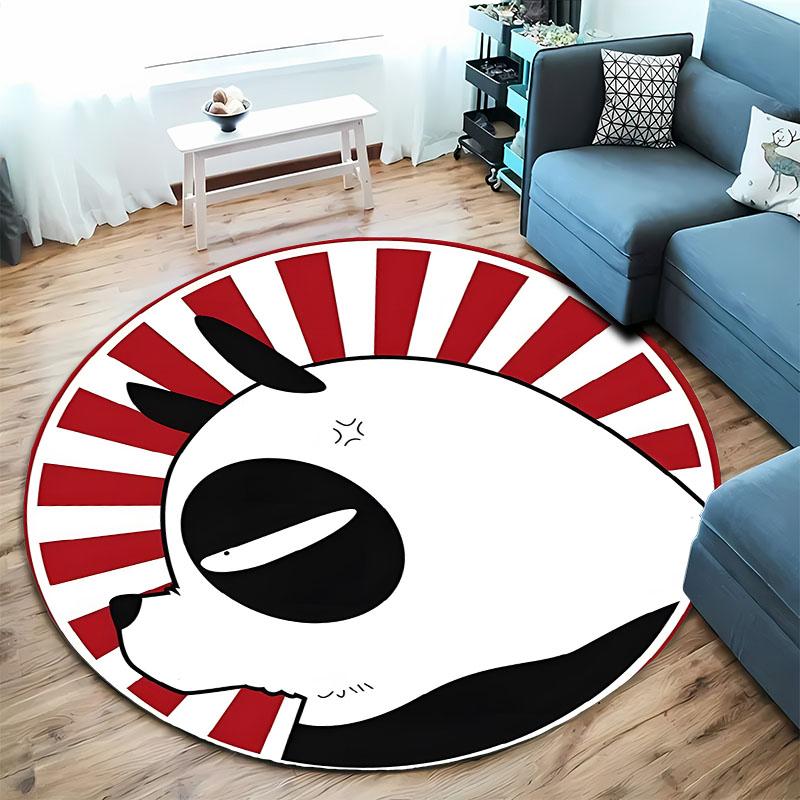 Stylish Panda Design Round Rug for Playrooms round carpet for home sofa bedroom, gift