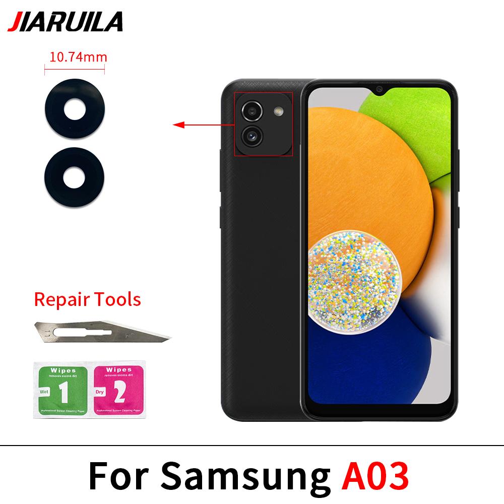 5Pcs,For Samsung A03 Core A33 A53 A73 A32 A52 A72 A82 S21 S22 Plus S21 Ultra FE Rear Back Camera Glass Lens With Glue Adhesive
