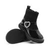 Simple and versatile warm leather boots with fleece for girls