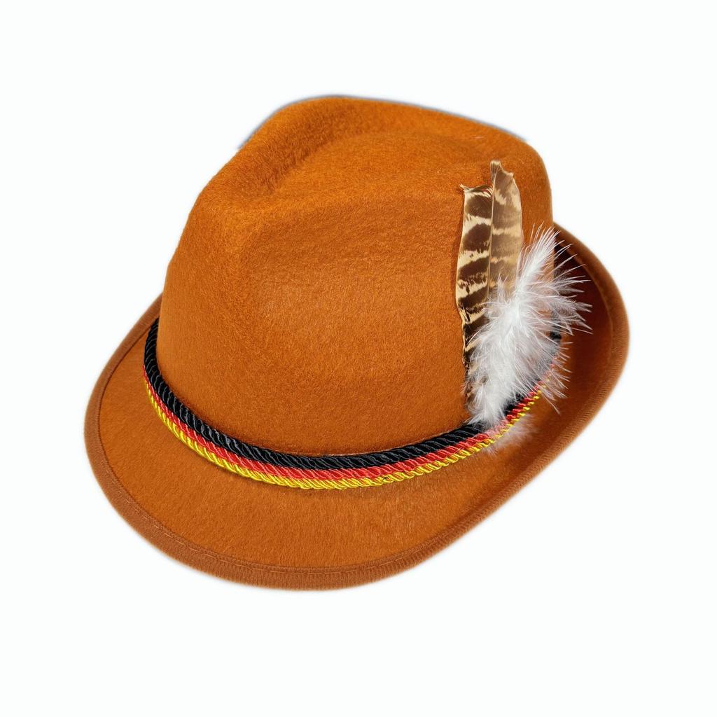 New Novelties Adult Oktoberfest Hat German Bavarian Swiss DressUp Felt Hats Tyrolean Lederhosen Costume Fedora