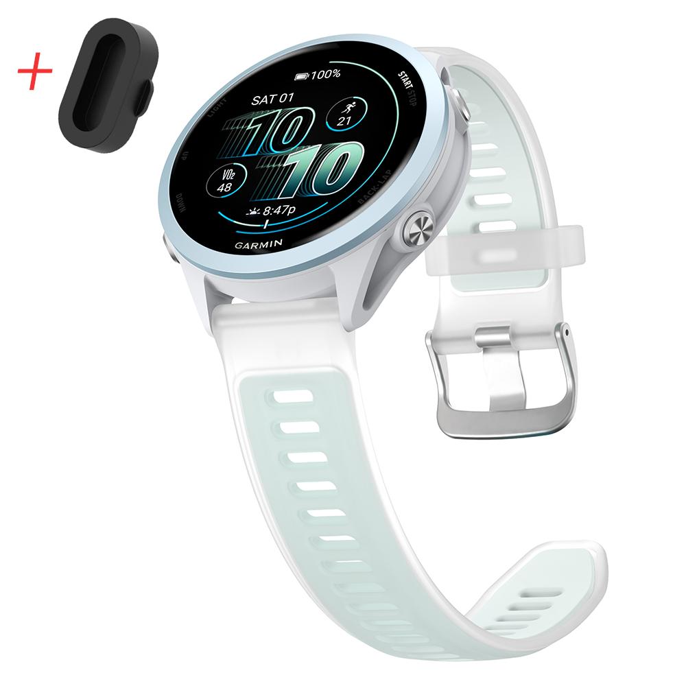 Band+Dust Stopper For Garmin Forerunner 570 265 255 165 55/Vivoactive 6 5 4/Venu Sport Silicone Bracelet 22mm 20mm Watch Strap