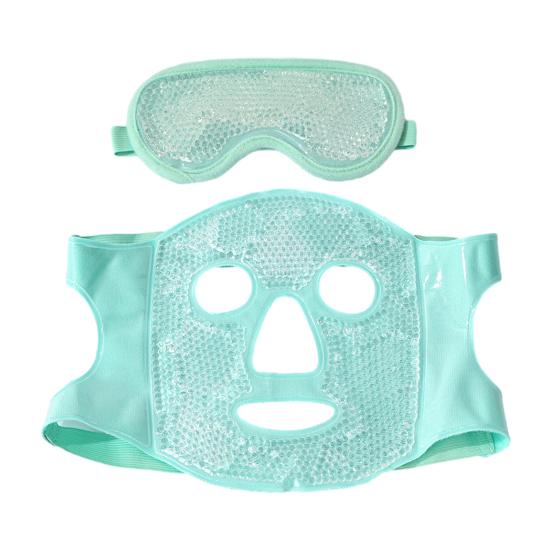 Ice Eye Mask And Face Mask Hot Cold Compress for Puffy Eyes Dry Eyes Migraines Toothaches Redness Relief Double-Sided Gel Beads Reusable Therapy Skin