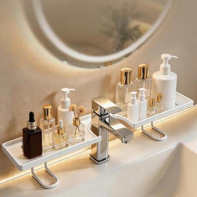 Over Sink Faucet Storage Rack Waterproof Anti-Rust Faucet Organizer with Drain Holes Large
