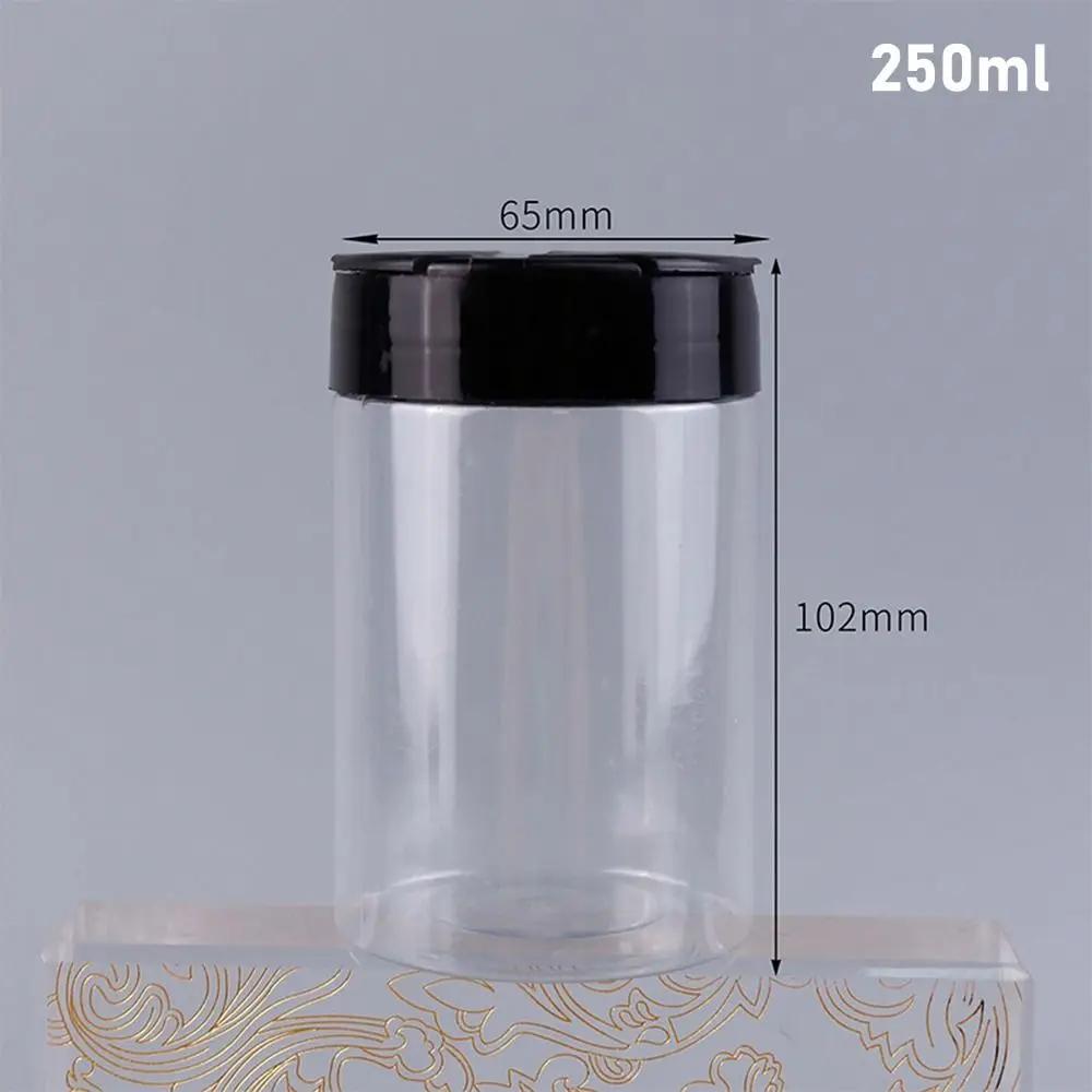 130ml-600ml Seasoning Bottle Spice Jars with Butterfly Lids Labels Plastic Clear Herbs Powders Salt Pepper BBQ Condiment Box