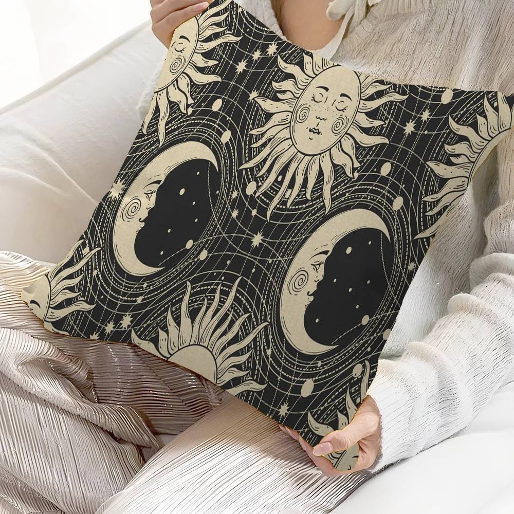 Hippie Sonne Gesicht Kissenbezug Sofakissenbezug Heim Zimmer Dekoration Kinder Geschenk