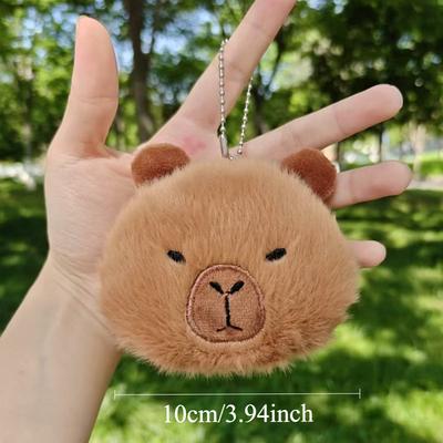 Cute Capybara Plush Keychains Kawaii Fluffy Capibara Bag Pendant Lovely Things Fashion Car Pendant Stuffed Soft Birthday Gift
