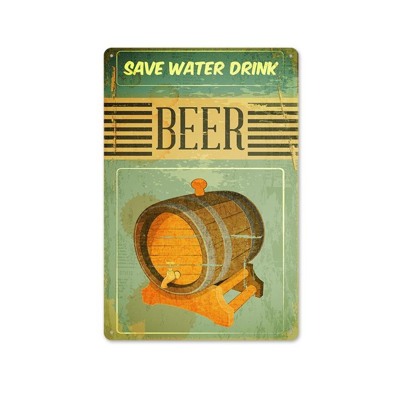 Metal Tin Sign Poster Beer Tin Sign Metal Plaque Poster for Bar Club Wall Decor Retro Home Bedroom Vintage Wall Plate Pendant