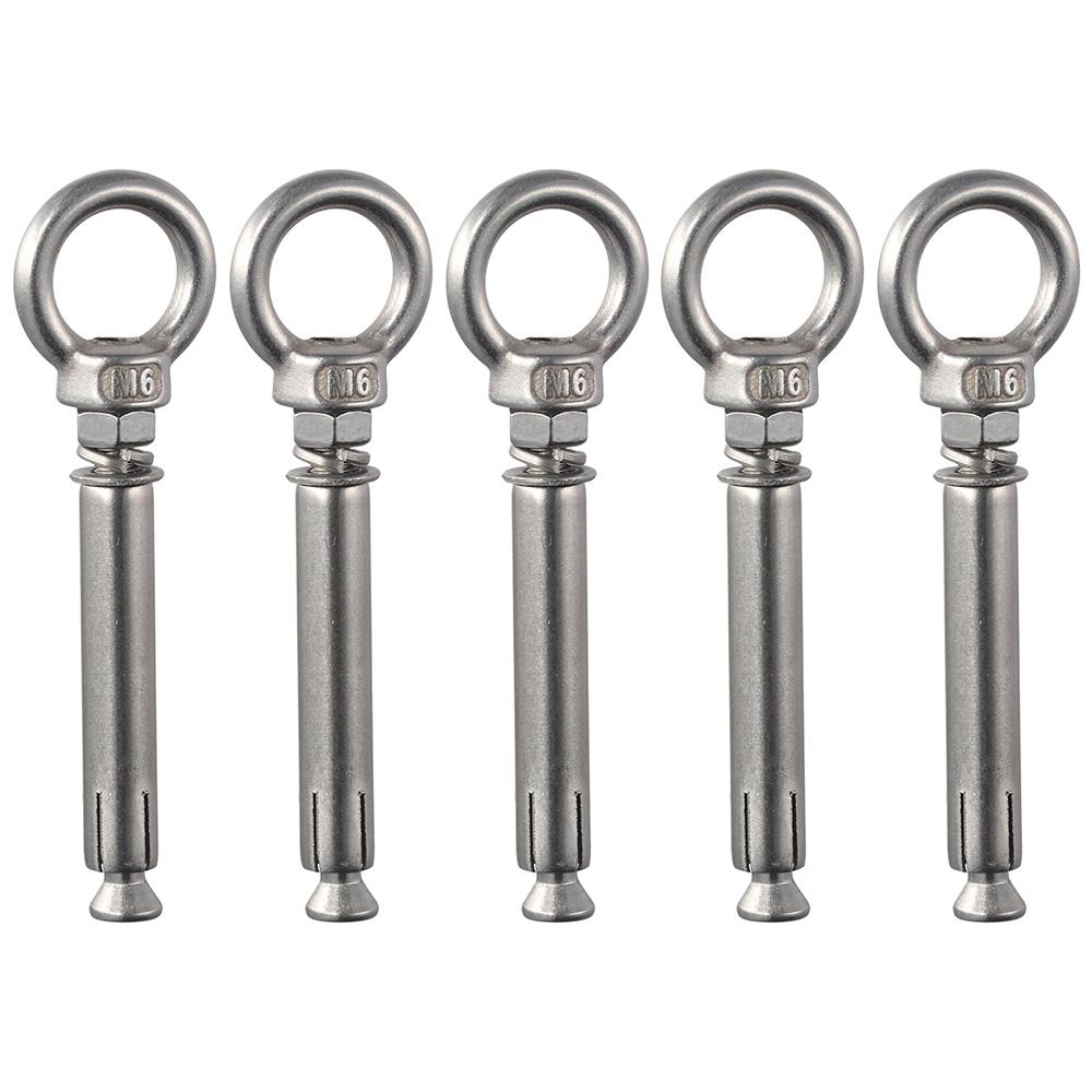 1/5Pcs Stainless Steel Ring Lifting Fastener M6x70mm Ceiling Hook  Concrete Brick Wall
