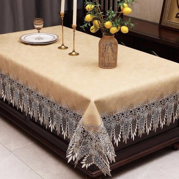 New Blecloth Waterproof And Oil-Proof Leave-In Household Dining Table Tablecloth European Lace Coffee Table Tablecloth
