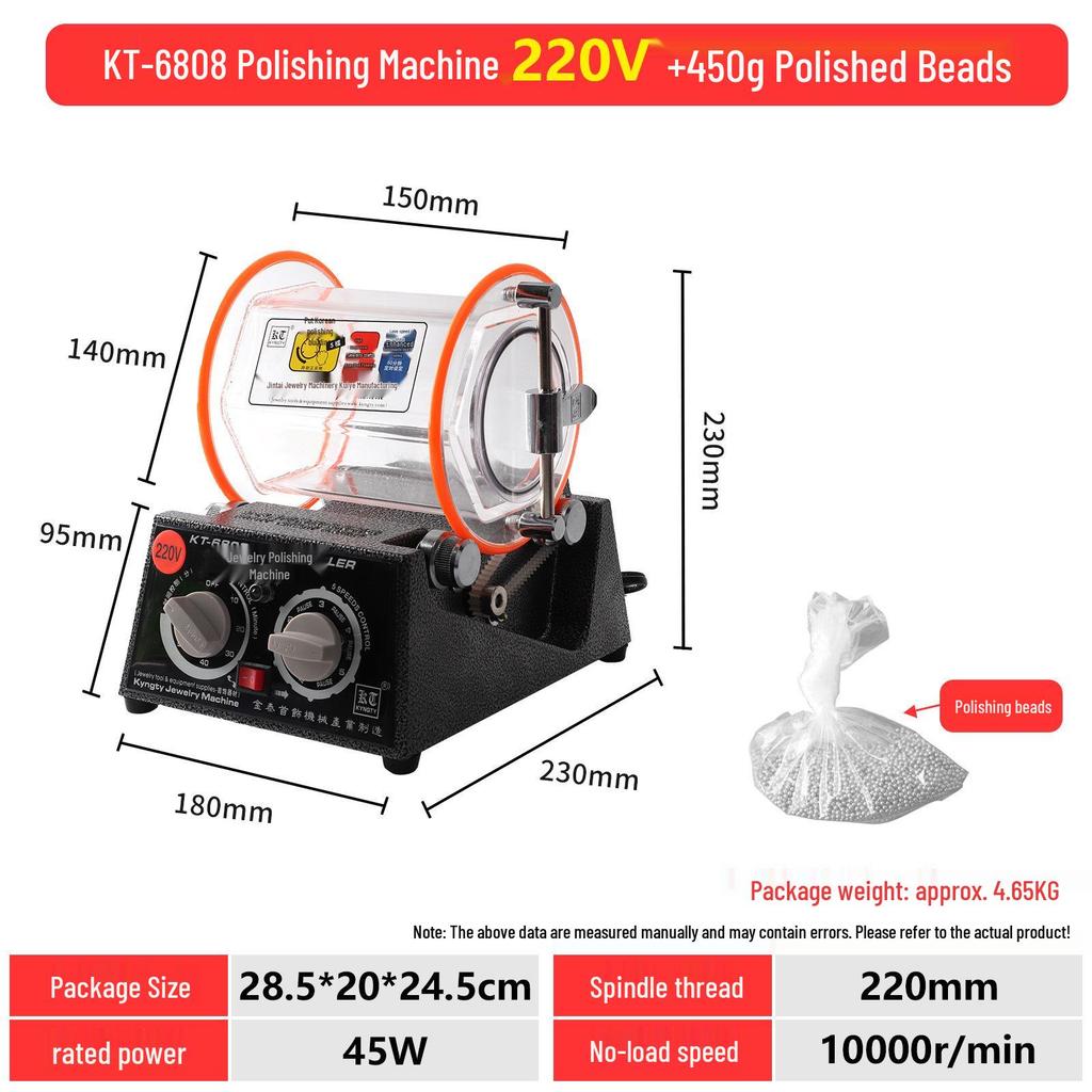 KT-2000 Portable Rotary Tumbler Polisher for Metal Jewelry Finishing