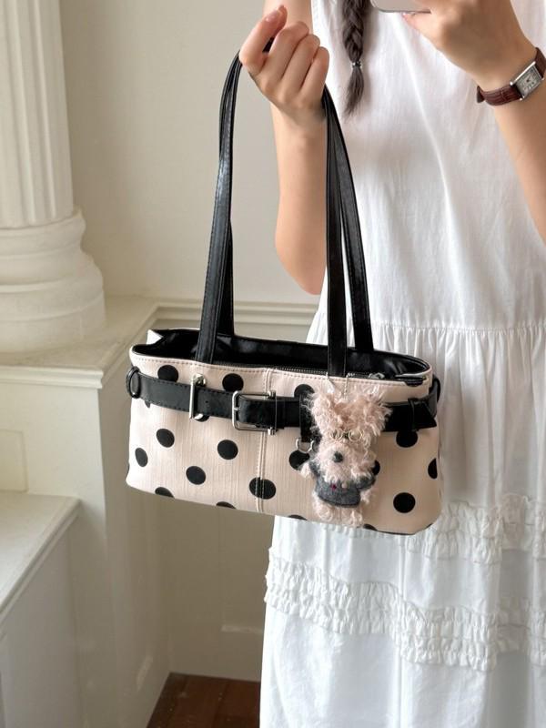 Korean Polka Dot Underarm Bag: Women's Simple Fashion Shoulder Handbag