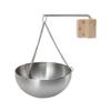 Saunaschale Edelstahl Hängender Aromatherapie-Ölbecher mit Holzblock für Saunaraum L 20cm