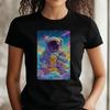 T-Shirt Frauen Astronaut isst Nudeln Motiv Baumwolle Größe XS bis 3XLWird in neuem Fenster oder Tab geöffnet