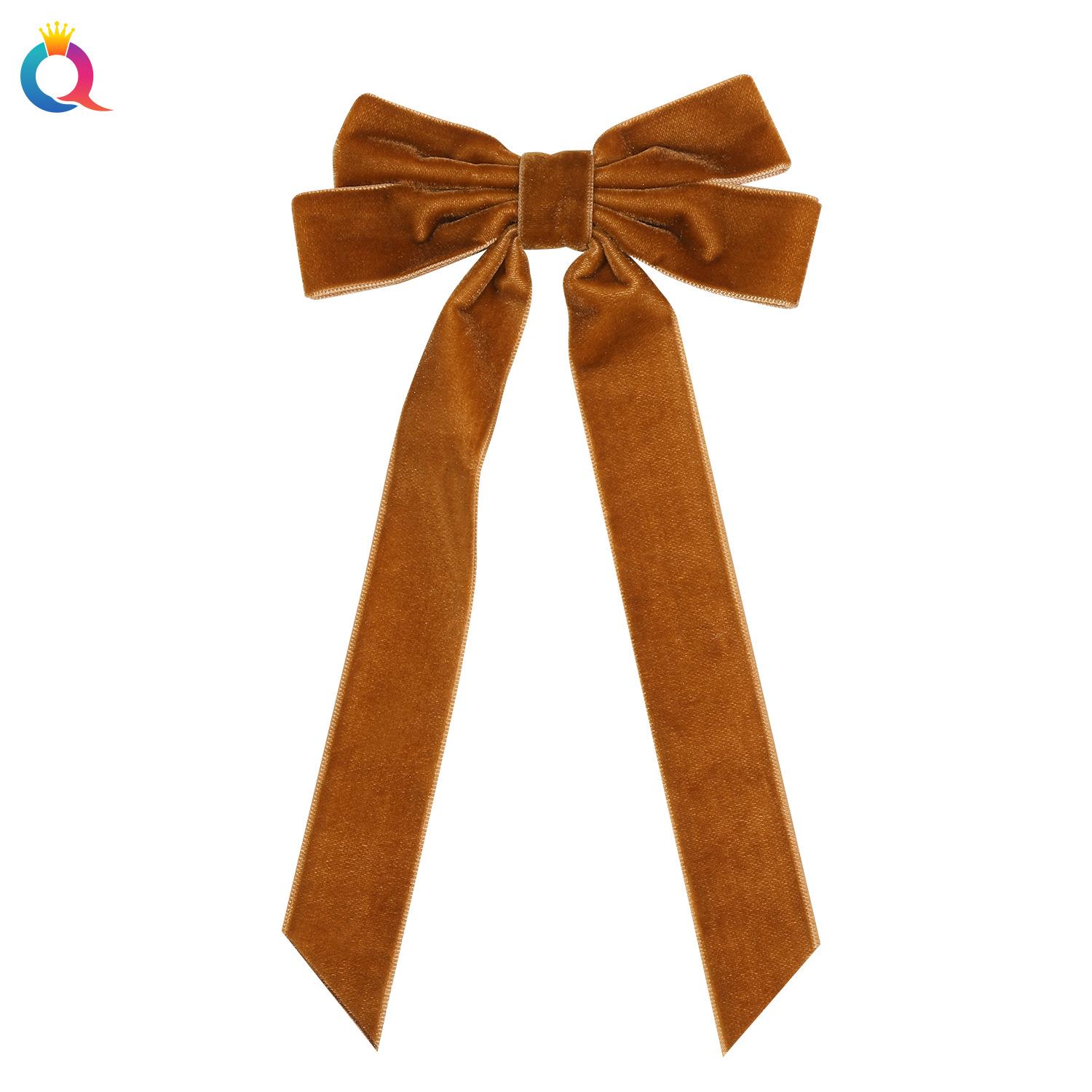 

Трендовые бархатные заколки-банты для волос для женщин, детей, девочек, заколки-клипсы, заколки-автоматы, аксессуары, заколка для волос, головной убор, украшение 11x20 cm