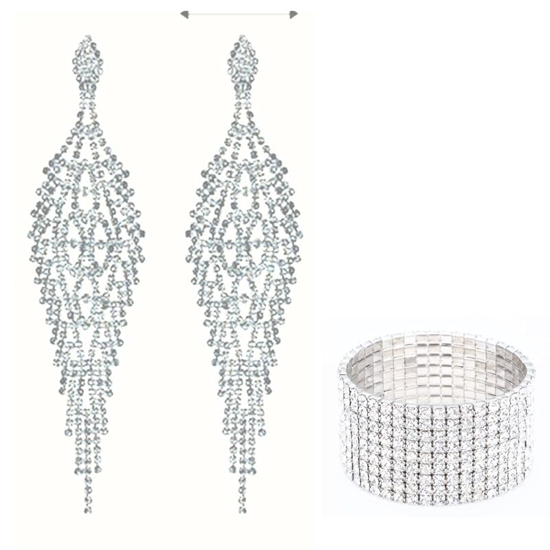 

[VanFROSTED] Earrings fitness competition crystal competition stage stage wide bangle one hand body wedding vest marriage Japan ballroom dance flower