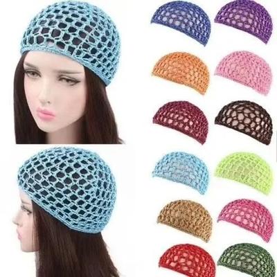 Red de Malla de Color Sólido para el Cabello de Ganchillo Gorro de Malla Tejido Gorro de Noche Gorro para Dormir para Mujeres Niñas Accesorios Cubre Cabeza para Peluca