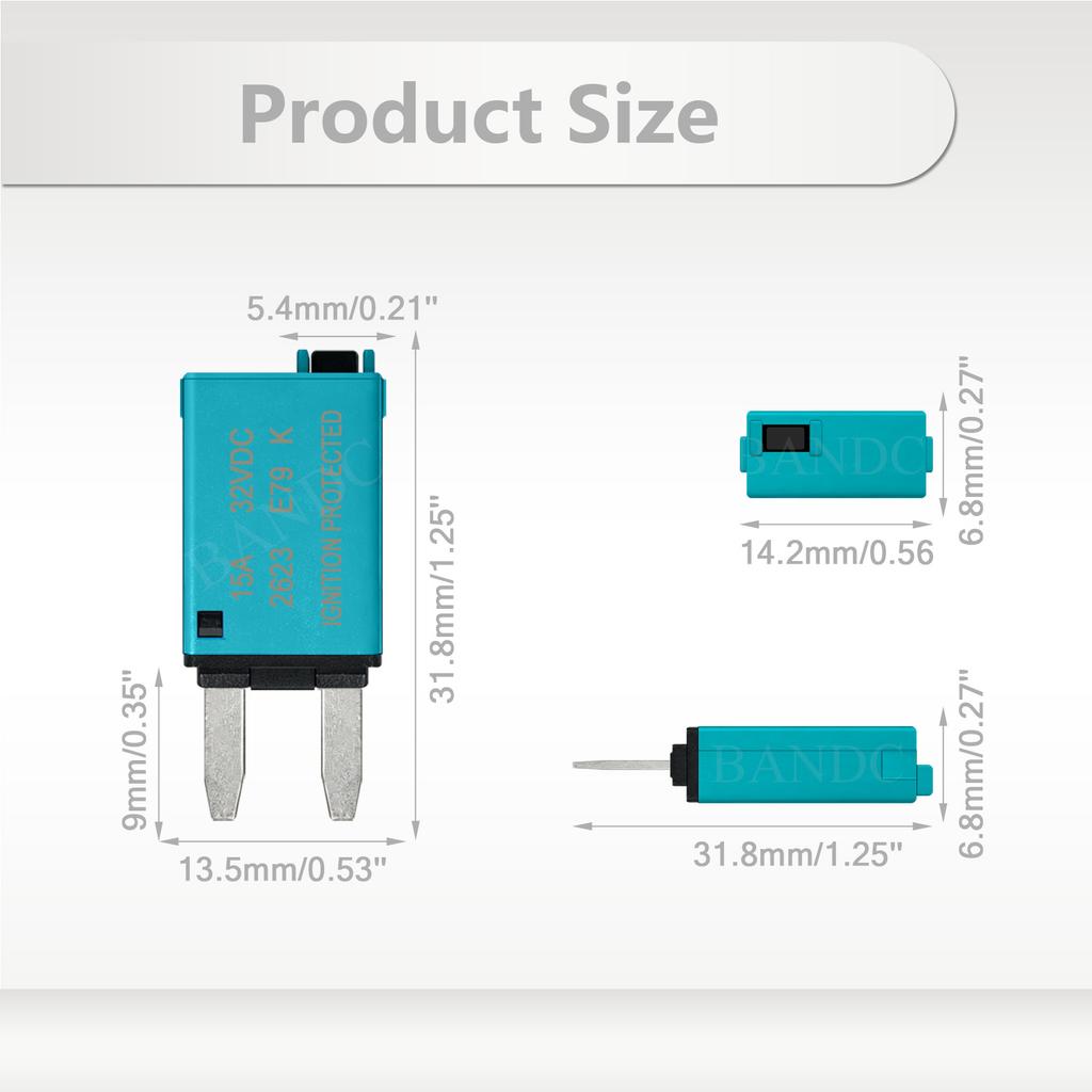 Mini ATM Resettable Circuit Breaker Fuse 2A 3A 5A 6A 7.5A 8A 10A 15A 20A 25A 30A Car Blade Fuse For Camper Truck Boat Yacht RV Circuit Breaker 6