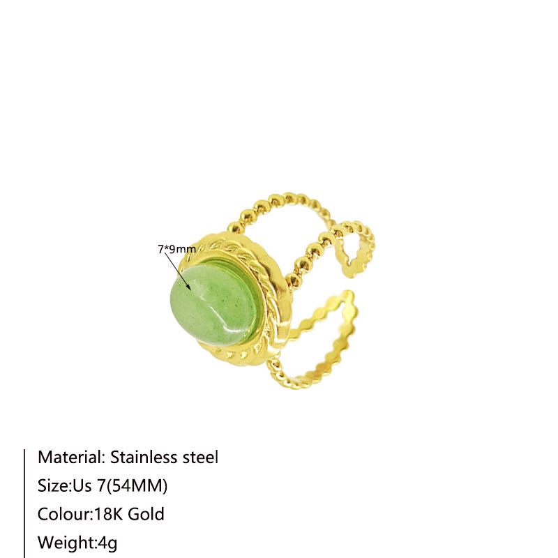 INS-Stil 18K Gold Plated Edelstahlring mit natürlichem Halbedelstein - Modischer, Vielseitiger, Nicht verblassender Schmuck